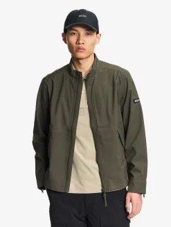 Blouson softshell 3 couches déperlant et chaud avec poches zippées - Kaki