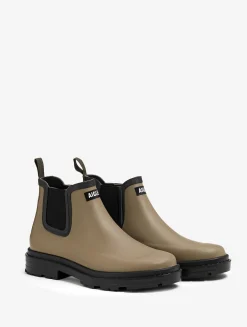Boots de pluie mixtes Chelsea - look urbain en caoutchouc naturel Made in France - Beige