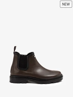 Boots de pluie mixtes Chelsea - look urbain en caoutchouc naturel Made in France - Marron