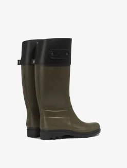 Botte de pluie COTTAGE à l'esprit country-club anglais et aux détails équestres - Kaki