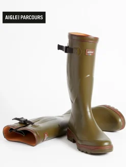 Botte PARCOURS avec bride et boucle de serrage - Kaki