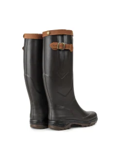 Botte PARCOURS doublure cuir avec bride et boucle de serrage - Marron