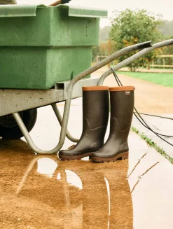 Botte PARCOURS doublure cuir avec bride et boucle de serrage - Marron
