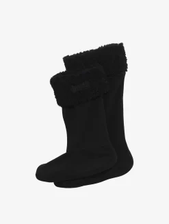 Chaussettes en polaire pour bottes hautes revers sherpa - Noir