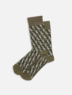 Chaussettes imprimées fabriquées en France - Kaki