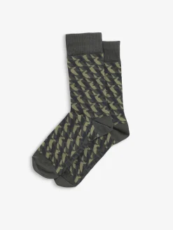 Chaussettes imprimées fabriquées en France - Kaki