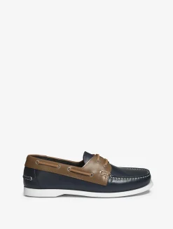Chaussure bateau cuir pour femme : élégante, intemporelle, résistante et respirante - Bleu