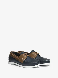 Chaussure bateau cuir pour femme : élégante, intemporelle, résistante et respirante - Bleu