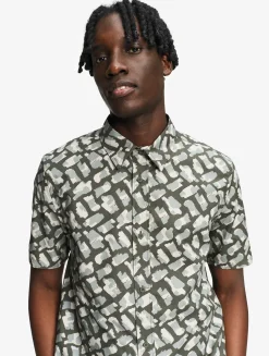 Chemise décontractée à manches courtes imprimé camouflage - Multicolore