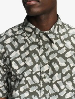Chemise décontractée à manches courtes imprimé camouflage - Multicolore