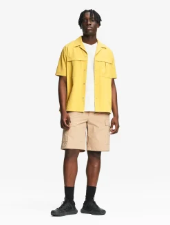 Chemise à manches courtes anti-UV avec poches - Jaune