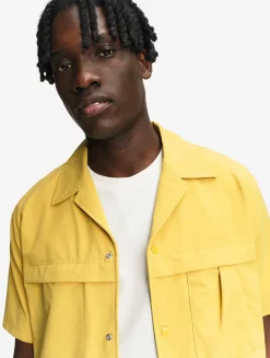 Chemise à manches courtes anti-UV avec poches - Jaune
