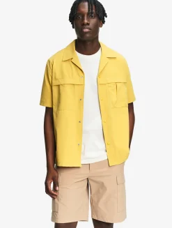 Chemise à manches courtes anti-UV avec poches - Jaune
