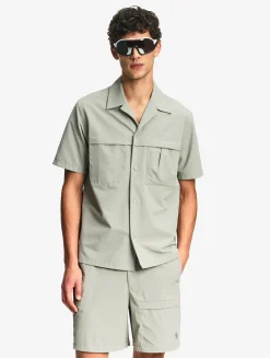 Chemise à manches courtes anti-UV avec poches - Kaki