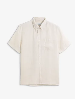 Chemise manches courtes en lin - Blanc
