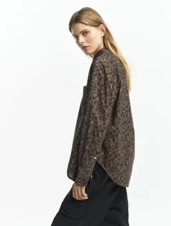 Chemise manches longues en coton imprimé - Multicolore