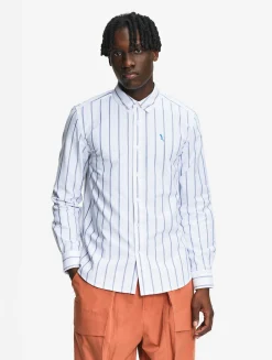 Chemise oxford rayée DRY FAST TEXTILE® avec logo sur la poitrine - Blanc