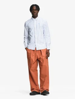 Chemise oxford rayée DRY FAST TEXTILE® avec logo sur la poitrine - Blanc
