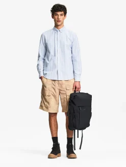 Chemise oxford rayée DRY FAST TEXTILE® avec logo sur la poitrine - Bleu
