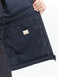 Doudoune courte T-KIT déperlante avec matelassage en duvets et plumes - Bleu