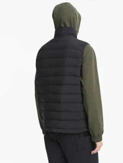 Doudoune courte T-KIT sans manche déperlante avec matelassage en duvets et plumes - Noir