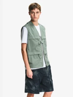 Gilet multi-poches déperlant anti-UV - Vert