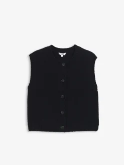 Gilet sans manches en laine mélangé - Bleu