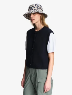 Gilet sans manches en laine mélangé - Bleu