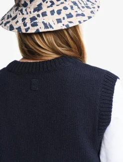 Gilet sans manches en laine mélangé - Bleu