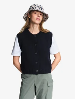 Gilet sans manches en laine mélangé - Bleu