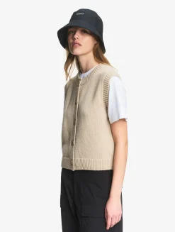 Gilet sans manches en laine mélangée - Beige