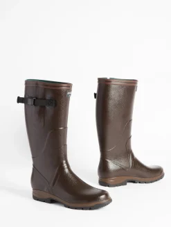 La botte agricole adaptée aux mollets et pieds généreux - Marron