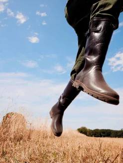 La botte agricole adaptée aux mollets et pieds généreux - Marron
