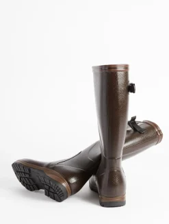 La botte agricole adaptée aux mollets et pieds généreux - Marron