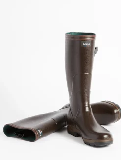 La botte agricole adaptée aux mollets et pieds généreux - Marron