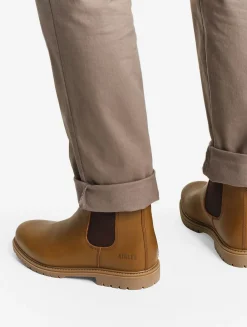 La botte chelsea en cuir made in Europe - Marron