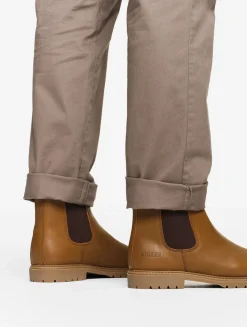 La botte chelsea en cuir made in Europe - Marron
