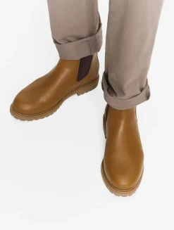La botte chelsea en cuir made in Europe - Marron