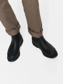 La botte chelsea en cuir made in Europe - Noir