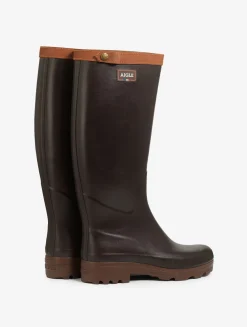 La botte dédiée aux professionnels, en version premium avec ses finitions et sa doublure en cuir - Marron