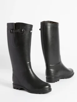 La botte de pluie boyfriend fourrée, fabriquée en France - Noir