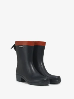La botte de pluie à talon, aux détails équestres - Bleu