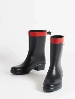 La botte de pluie à talon, aux détails équestres - Bleu