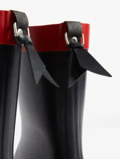 La botte de pluie à talon, aux détails équestres - Bleu