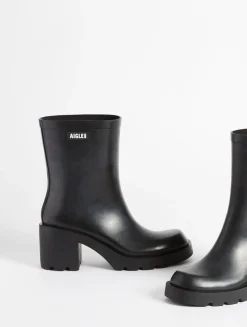 La botte de pluie à talon Monceau, le meilleur atout pour allier style et confort en ville. - Noir