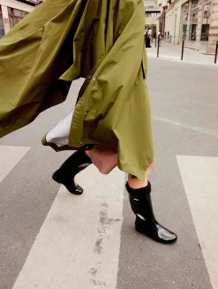 La botte de pluie vernie, en version fourrée - Noir