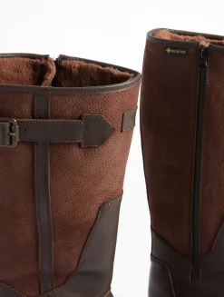 La botte femme GORE-TEX® en cuir et fourrée - Vert