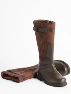 La botte femme GORE-TEX® en cuir et fourrée - Vert