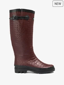La botte ultra-mode revisitée façon croco - Marron