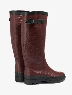 La botte ultra-mode revisitée façon croco - Marron